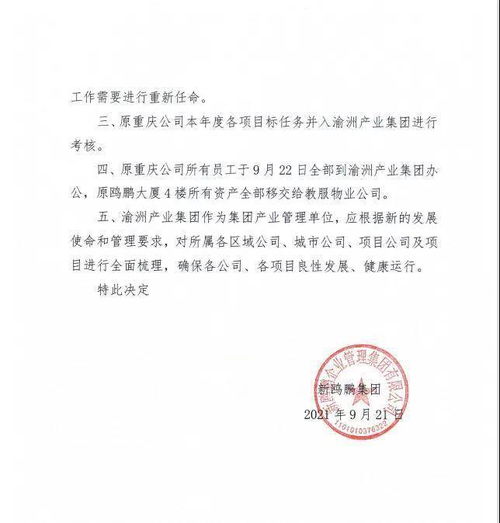 新鷗鵬戰略調整 撤銷重慶公司，員工并入渝州產業集團推動文化藝術交流